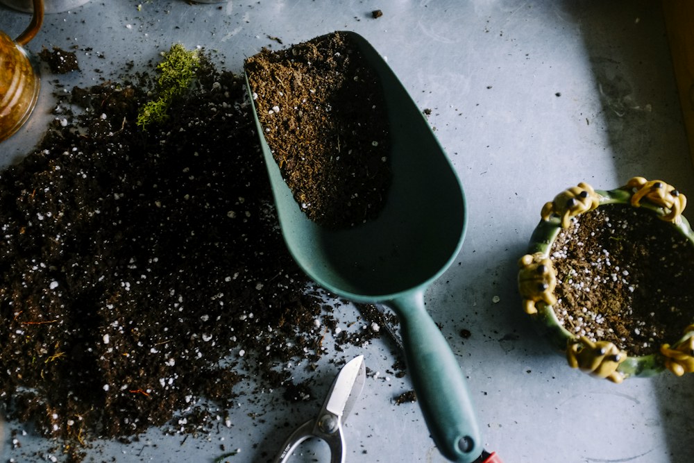 Small plants and gardening materials